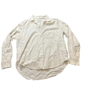 Frank and Eileen Eileen Relaxed Button-Up Shirt Cotton Off White Multicolor‎ XS